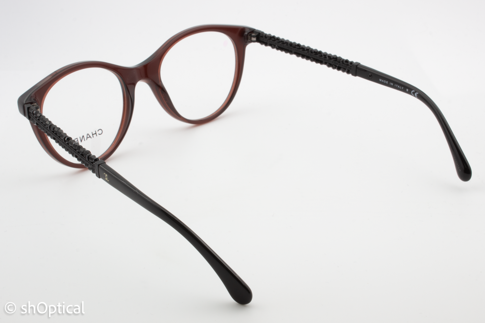 Chanel 3363-B  Female Round Glasses Frame Burgundy 48mm