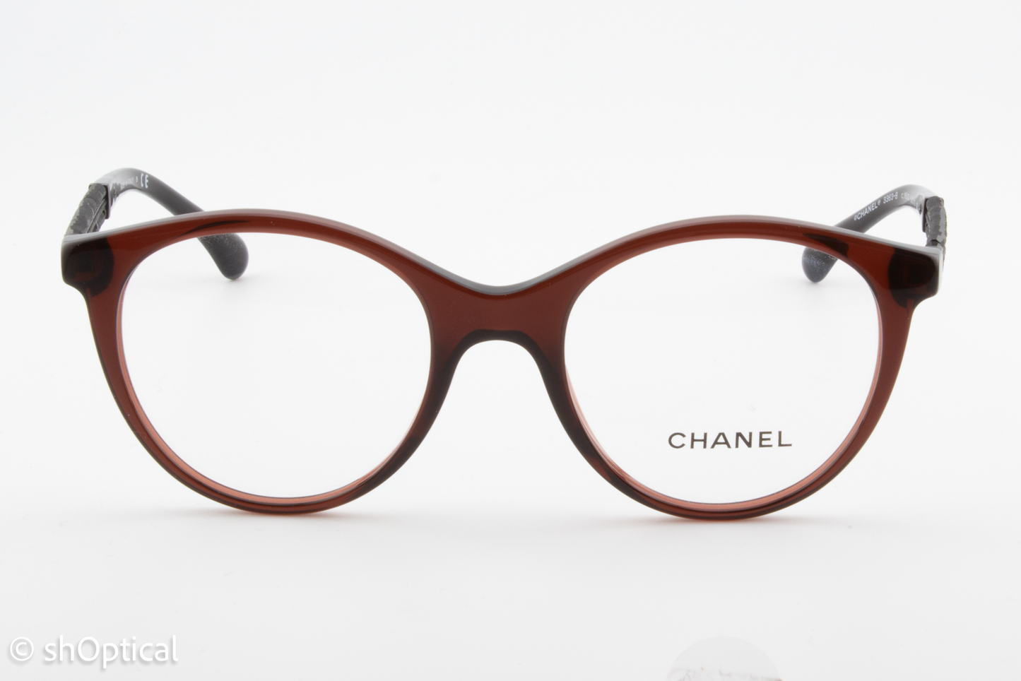 Chanel 3363-B  Female Round Glasses Frame Burgundy 50mm