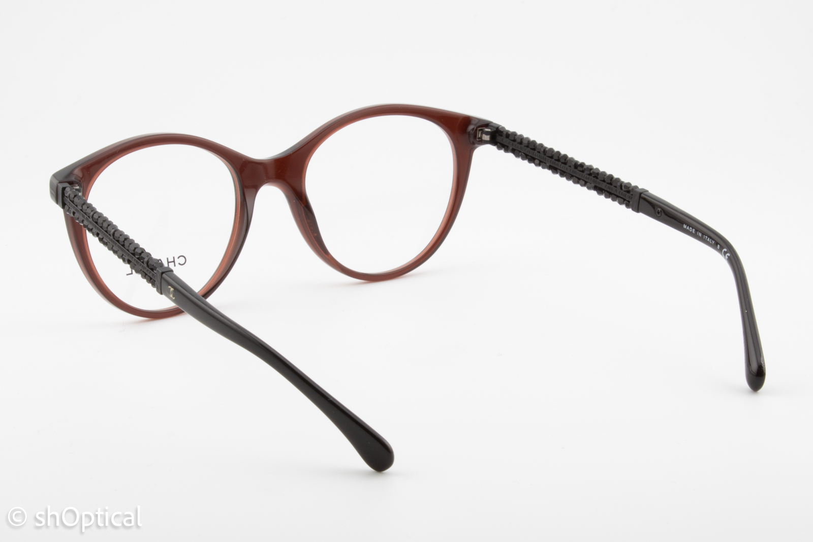 Chanel 3363-B  Female Round Glasses Frame Burgundy 50mm