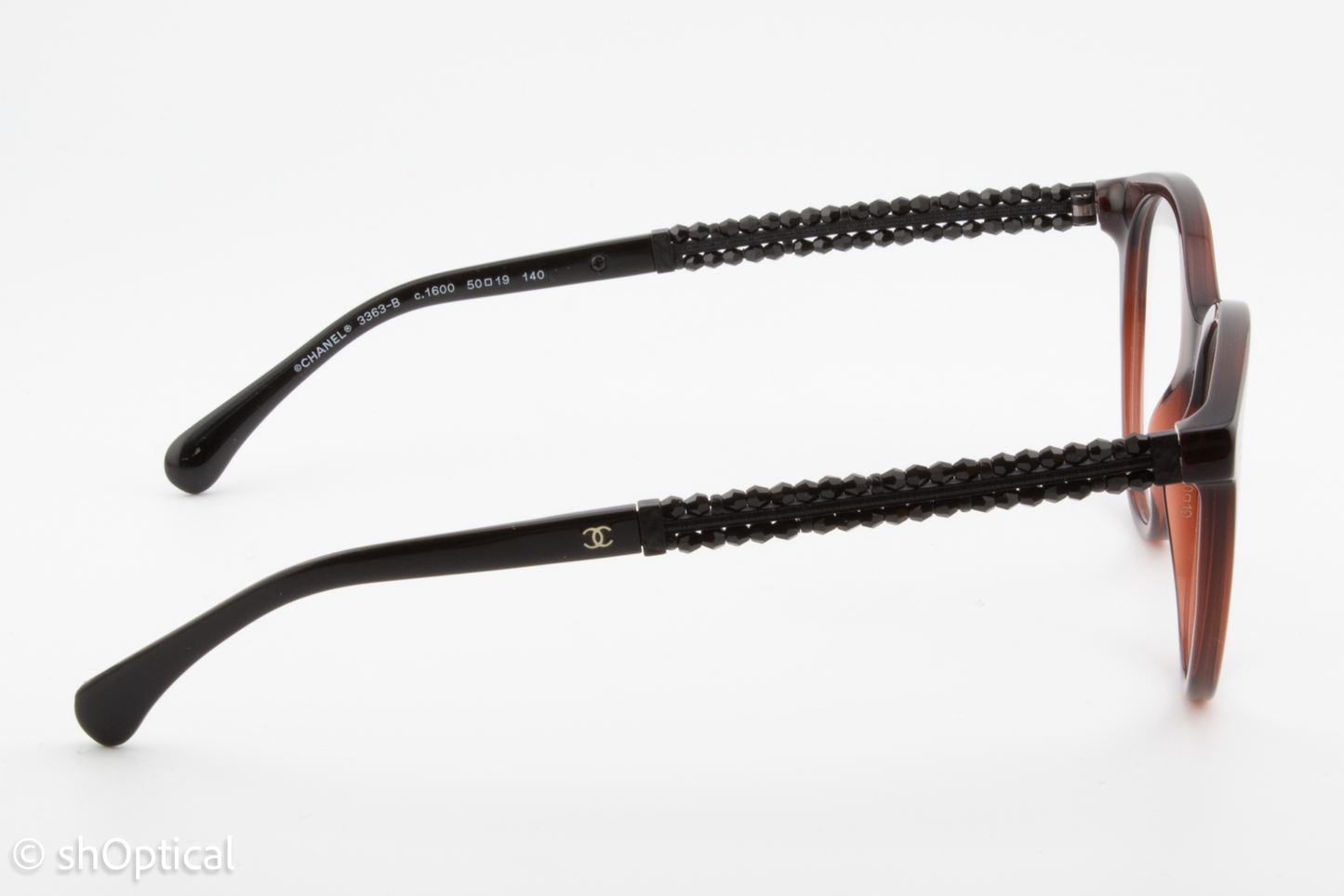 Chanel 3363-B  Female Round Glasses Frame Burgundy 50mm