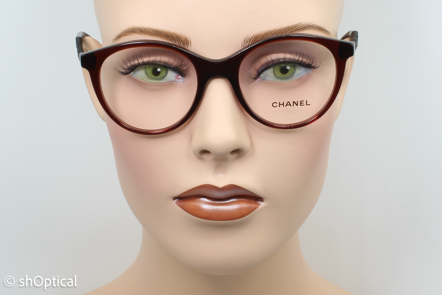 Chanel 3363-B  Female Round Glasses Frame Burgundy 50mm