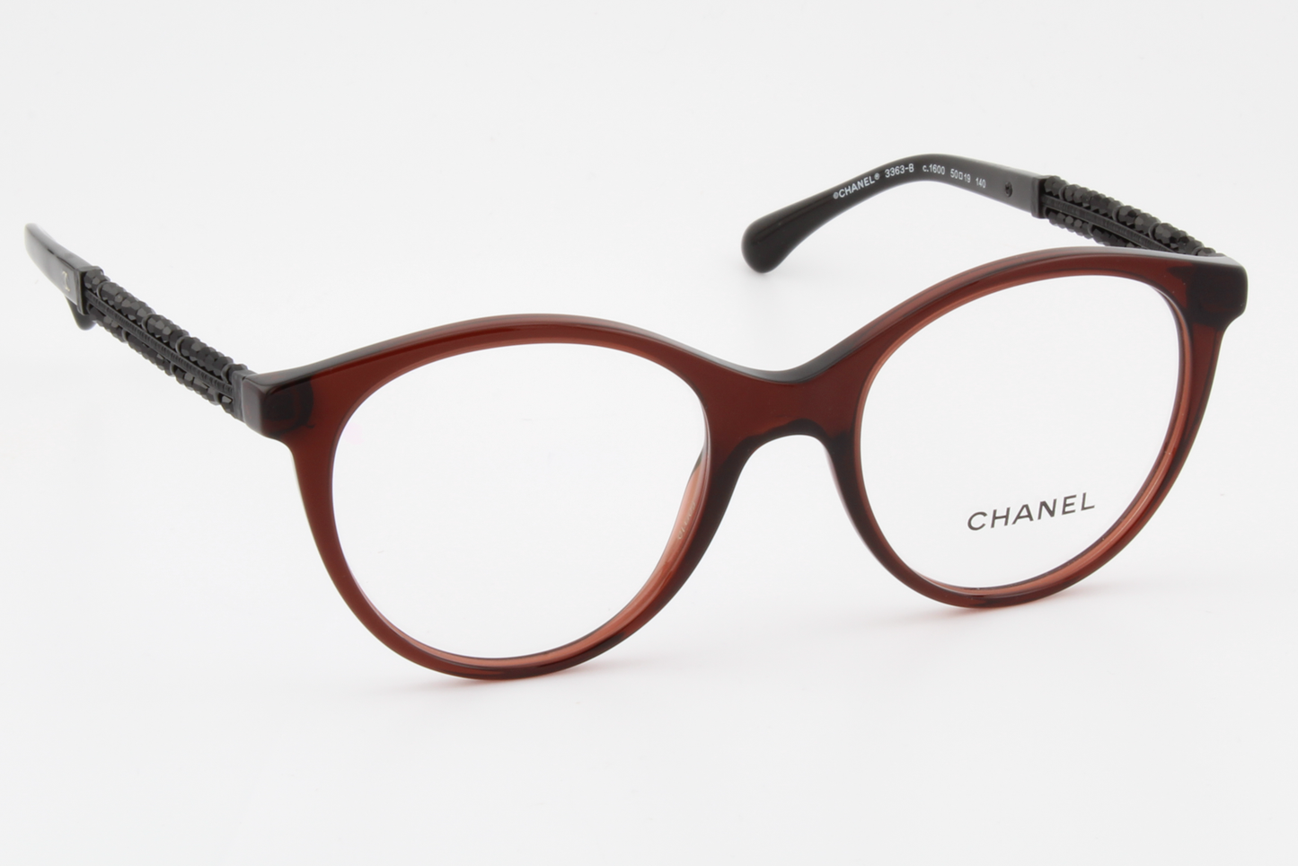 Chanel 3363-B  Female Round Glasses Frame Burgundy 50mm