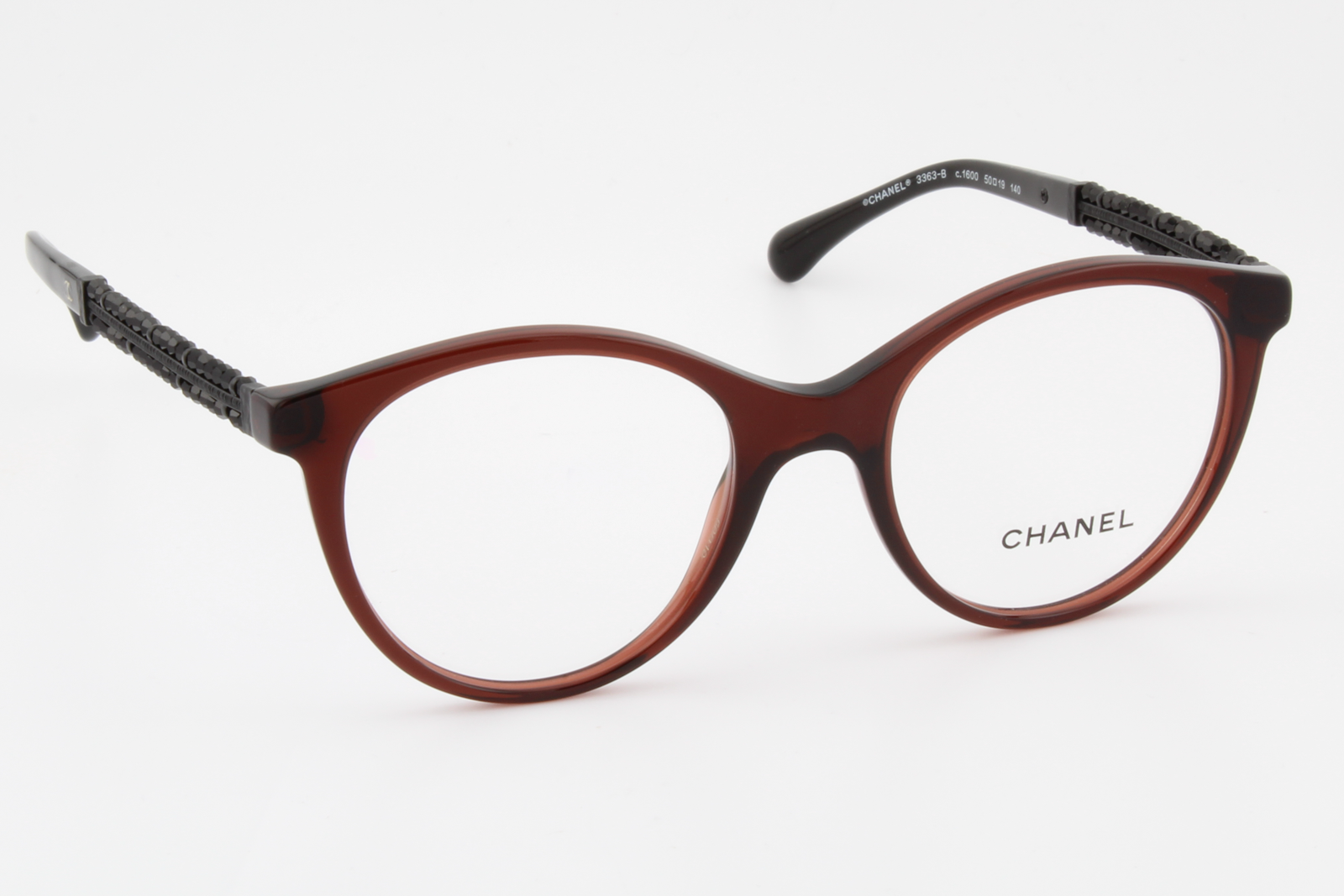 Chanel 3363-B  Female Round Glasses Frame Burgundy 50mm