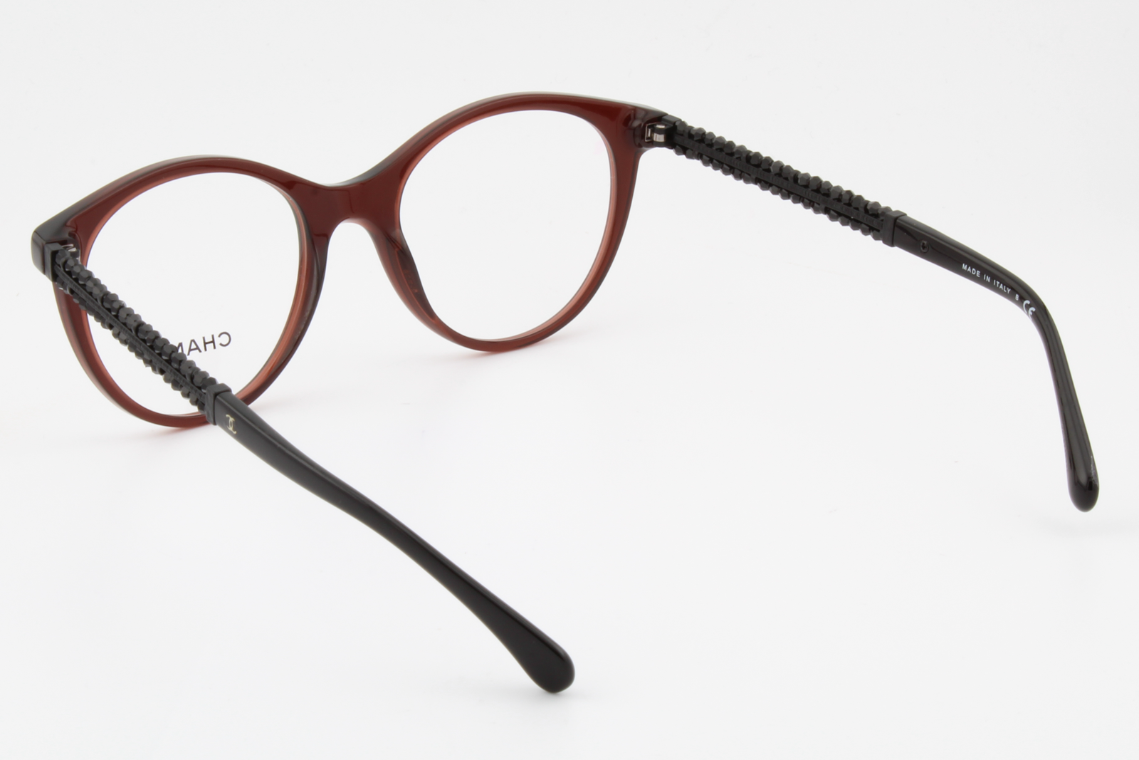 Chanel 3363-B  Female Round Glasses Frame Burgundy 50mm