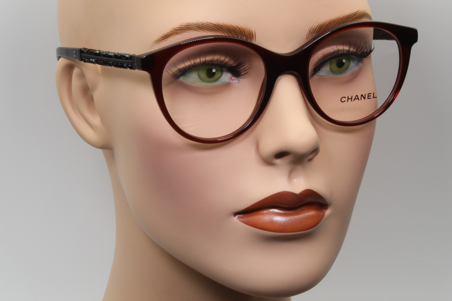 Chanel 3363-B  Female Round Glasses Frame Burgundy 50mm