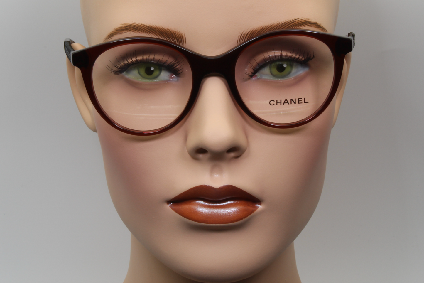 Chanel 3363-B  Female Round Glasses Frame Burgundy 50mm