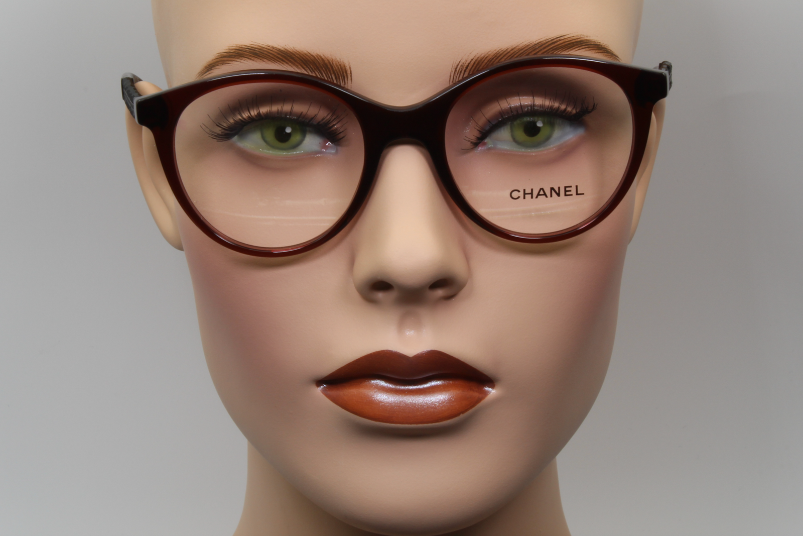 Chanel 3363-B  Female Round Glasses Frame Burgundy 50mm