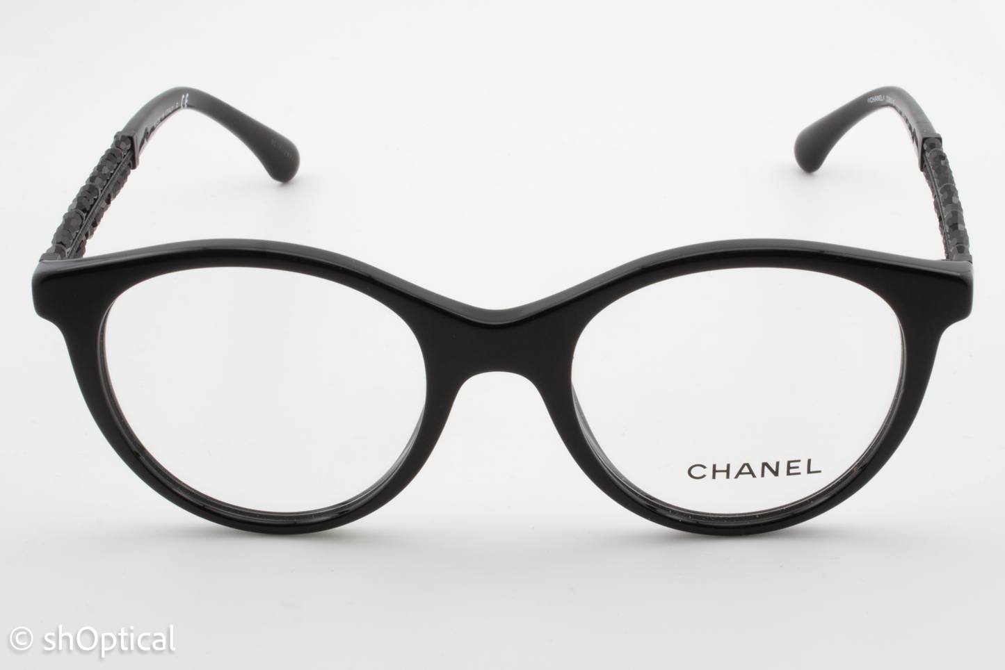 Chanel 3363-B  Female Round Glasses Frame Black 48mm