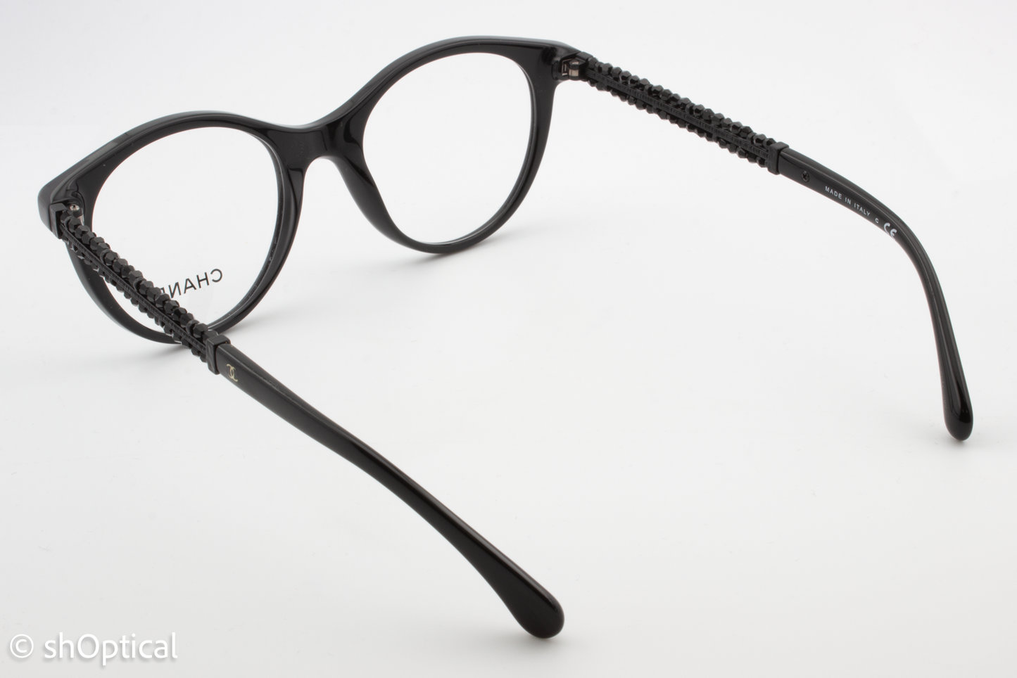 Chanel 3363-B  Female Round Glasses Frame Black 48mm