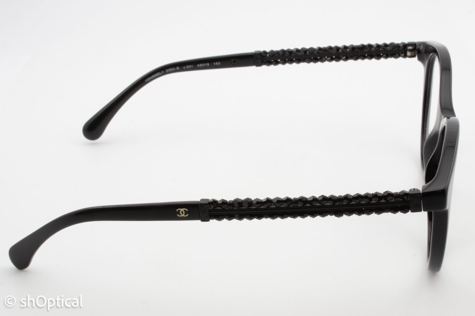 Chanel 3363-B  Female Round Glasses Frame Black 48mm