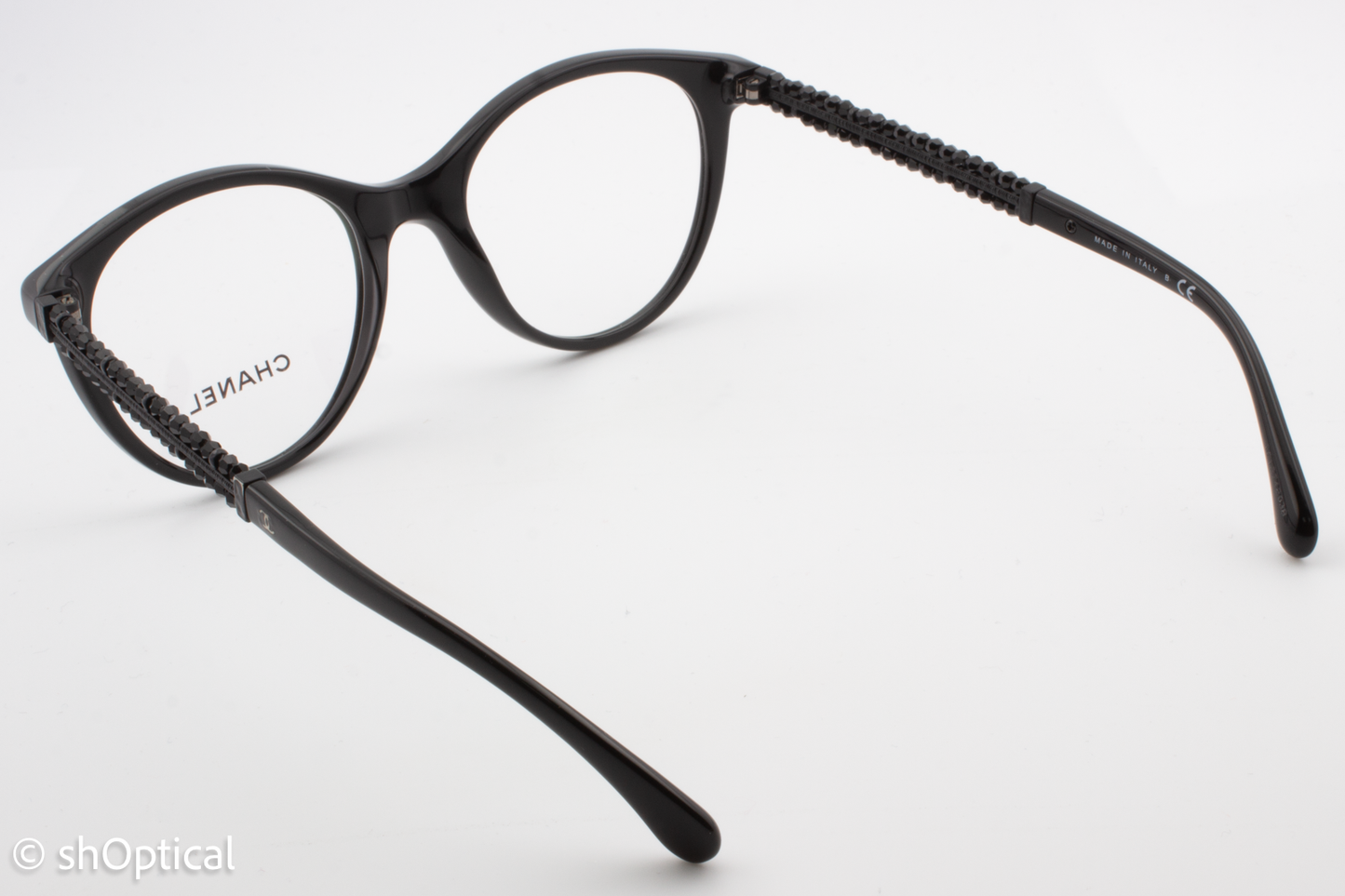 Chanel 3363-B  Female Round Glasses Frame Black 50mm