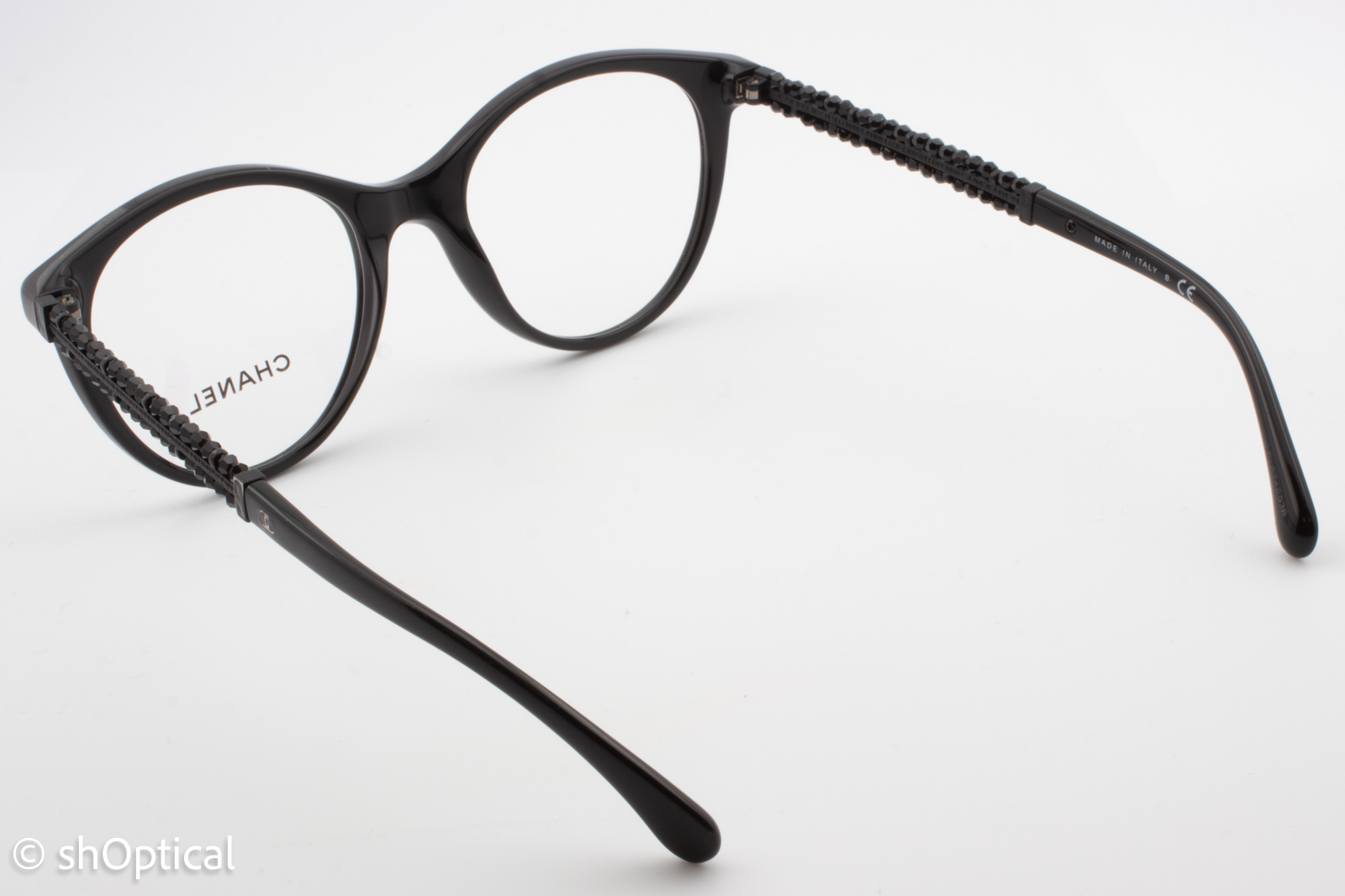 Chanel 3363-B  Female Round Glasses Frame Black 50mm