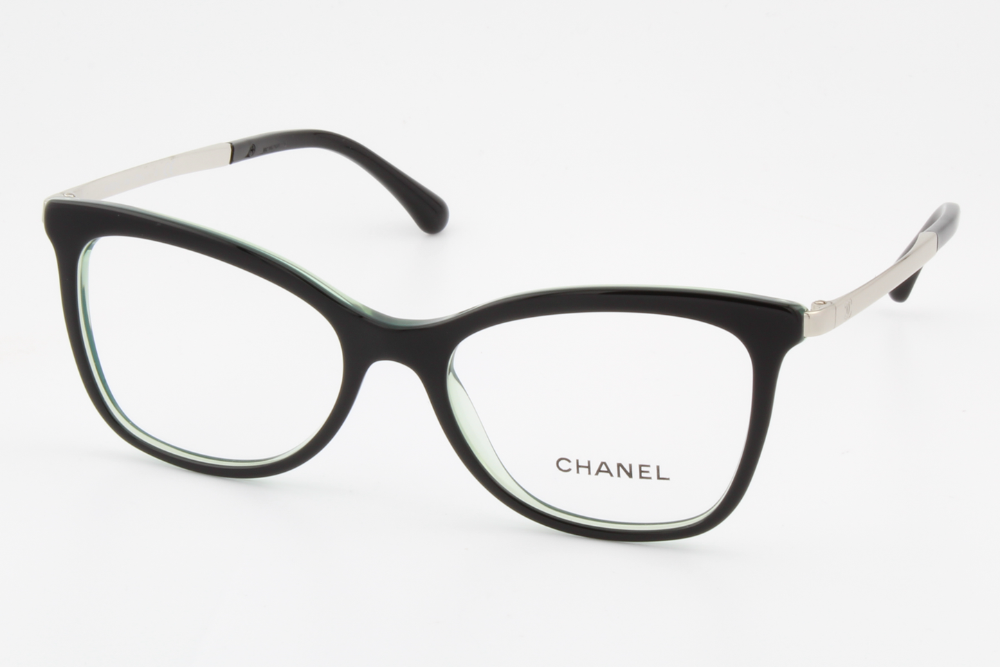 Chanel 3365  Female Cat Eye Glasses Frame Black/Clear Green 52mm