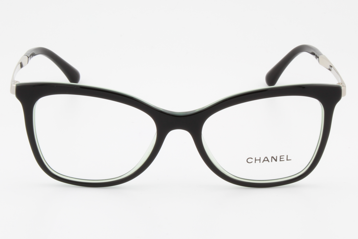 Chanel 3365  Female Cat Eye Glasses Frame Black/Clear Green 52mm
