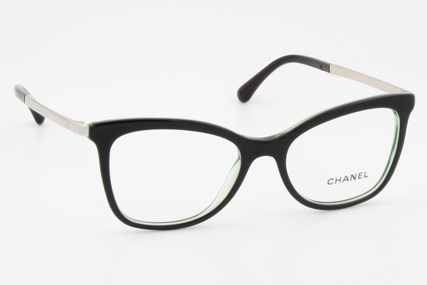 Chanel 3365  Female Cat Eye Glasses Frame Black/Clear Green 52mm
