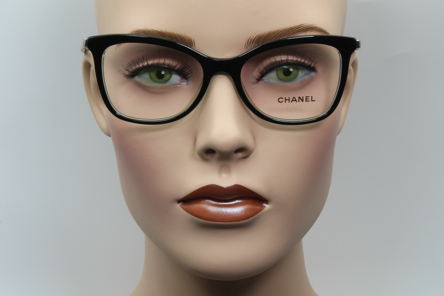 Chanel 3365  Female Cat Eye Glasses Frame Black/Clear Green 52mm