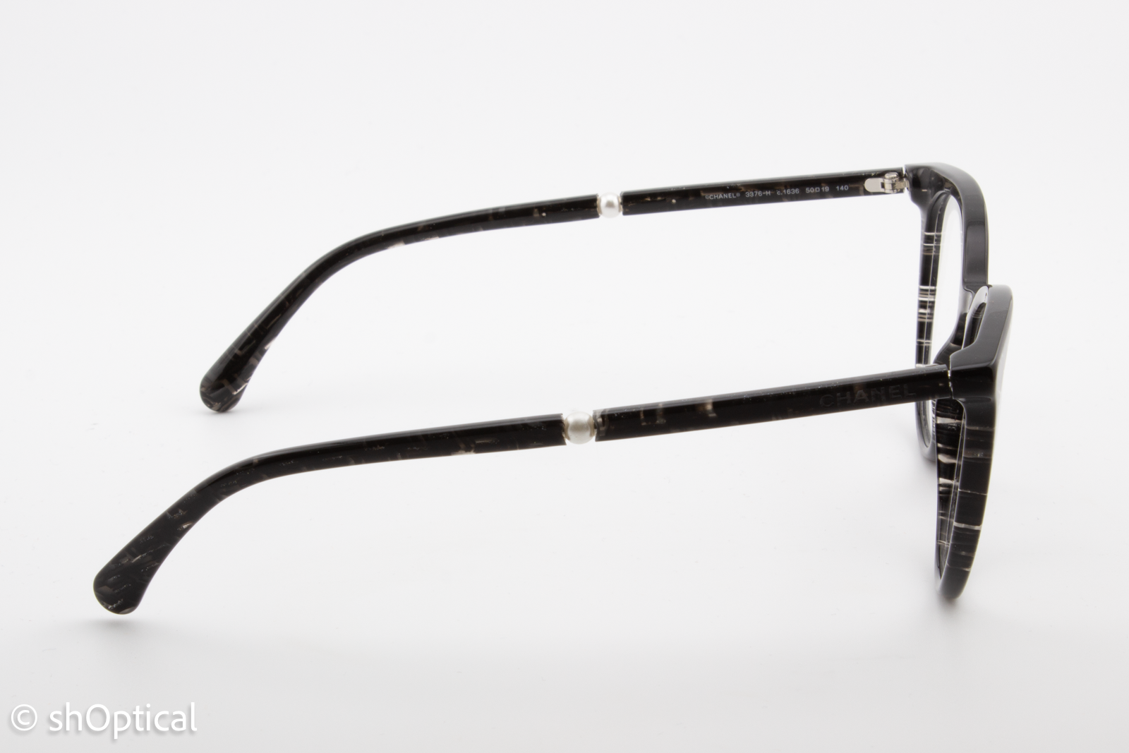 Chanel 3376-H  Female Round Glasses Frame Grey Glitter 50mm