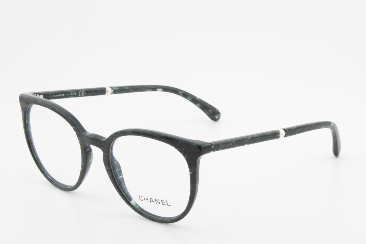 Chanel 3376-H  Female Round Glasses Frame Green Glitter 50mm