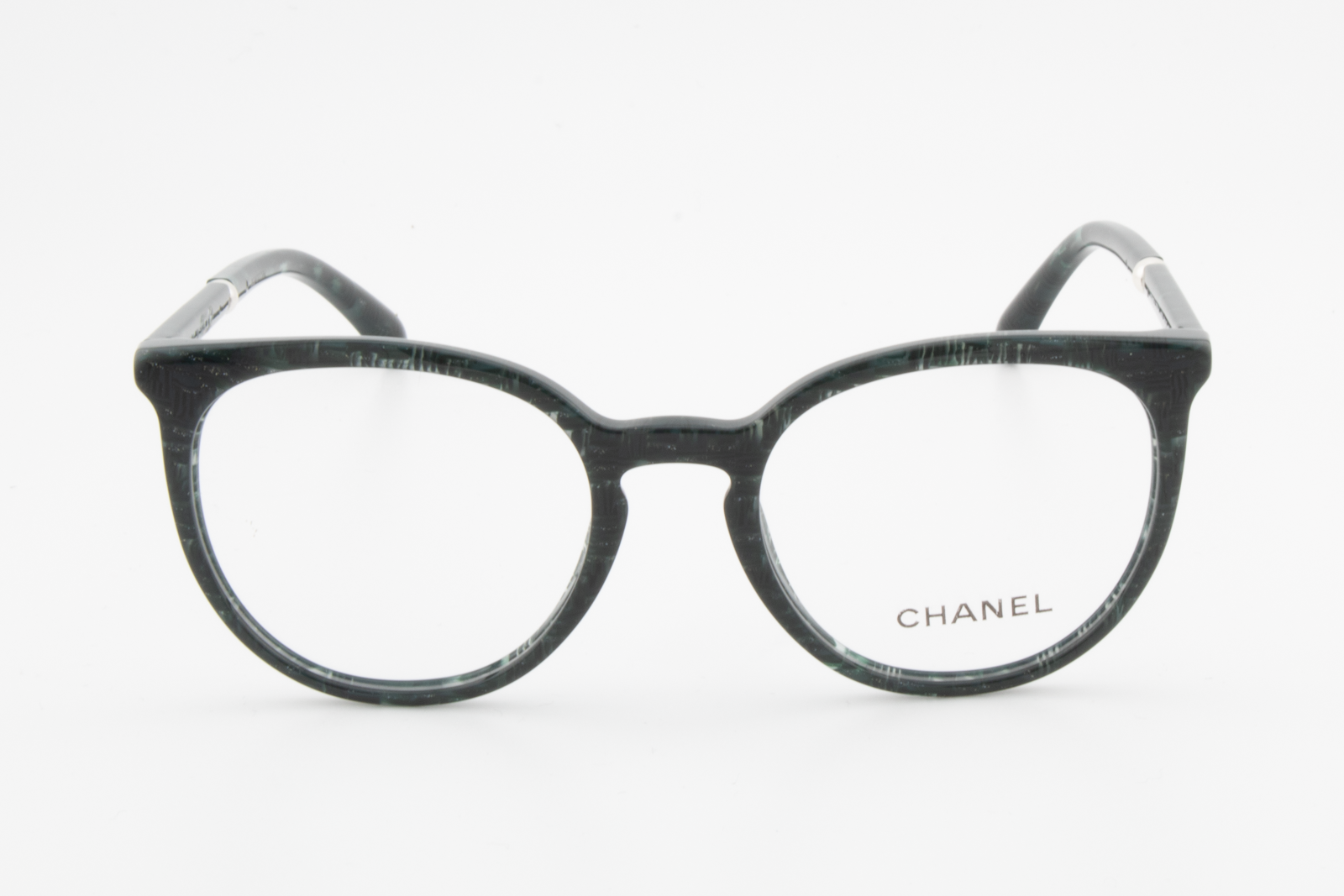 Chanel 3376-H  Female Round Glasses Frame Green Glitter 50mm