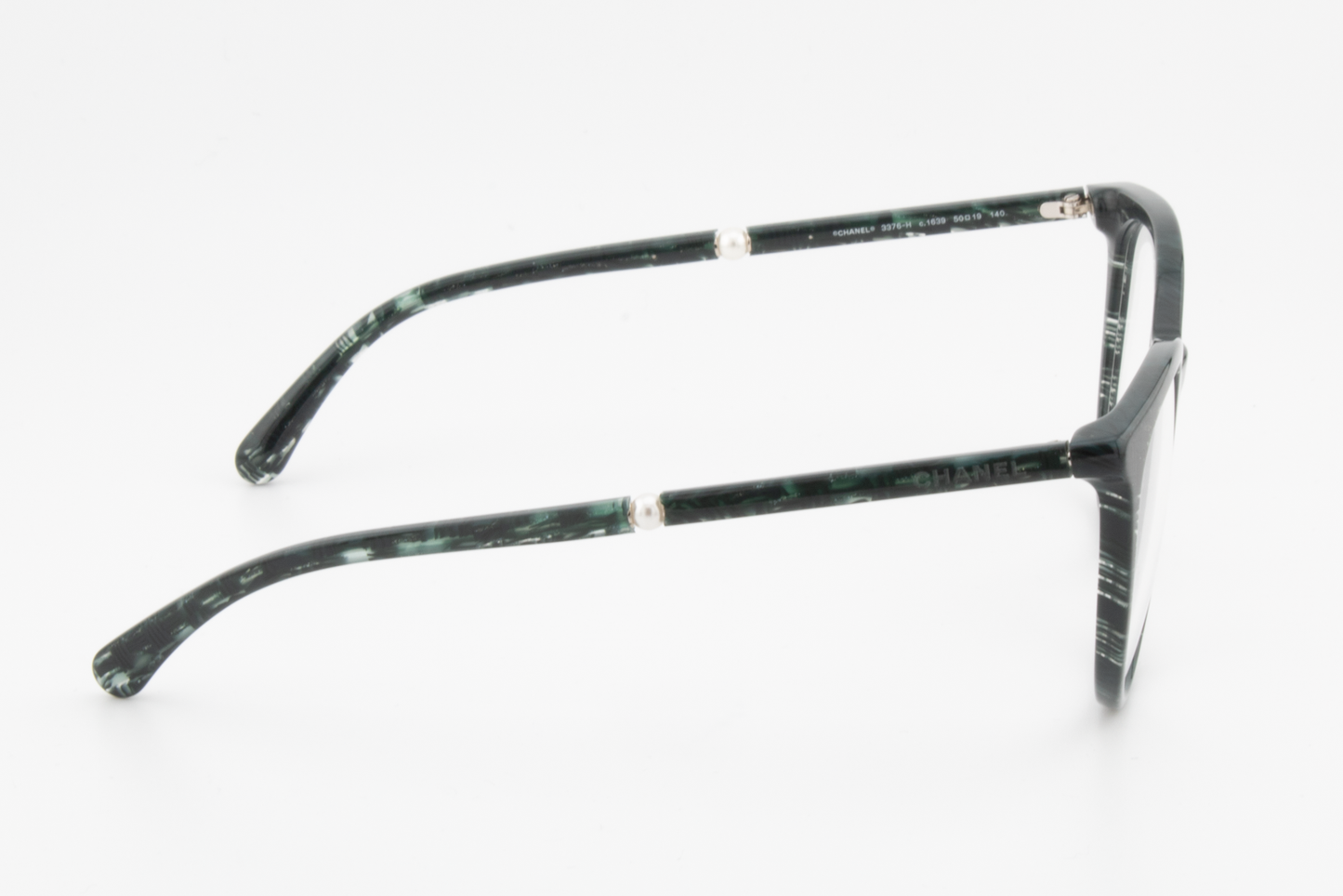 Chanel 3376-H  Female Round Glasses Frame Green Glitter 50mm