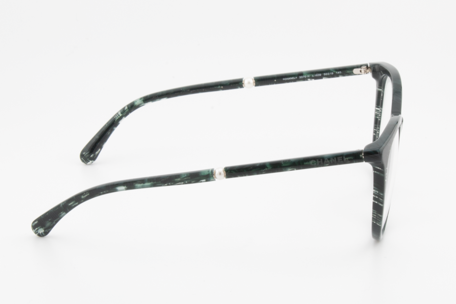 Chanel 3376-H  Female Round Glasses Frame Green Glitter 50mm