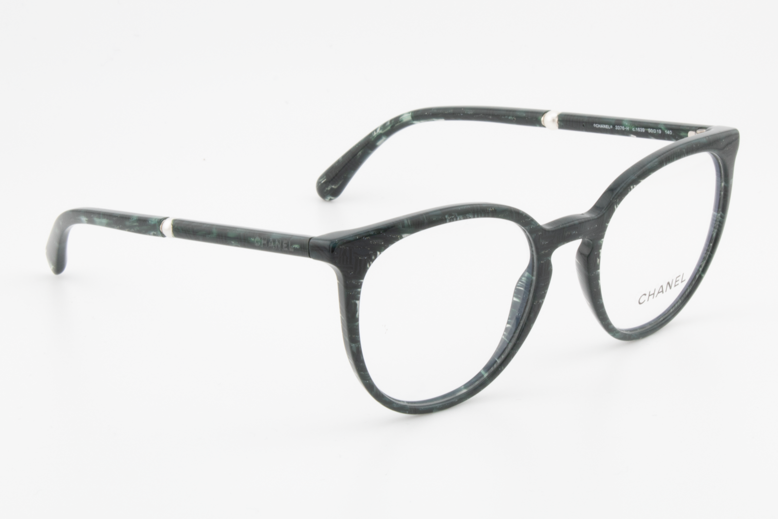 Chanel 3376-H  Female Round Glasses Frame Green Glitter 50mm