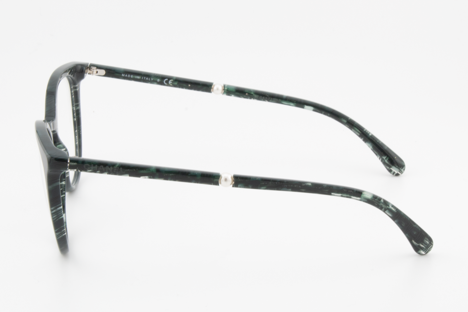 Chanel 3376-H  Female Round Glasses Frame Green Glitter 50mm