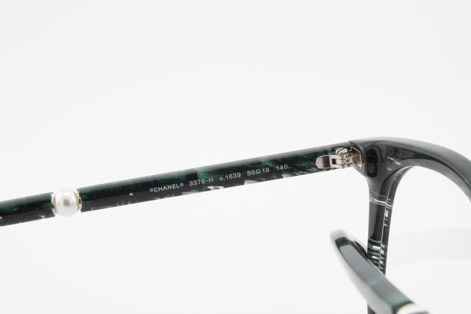 Chanel 3376-H  Female Round Glasses Frame Green Glitter 50mm