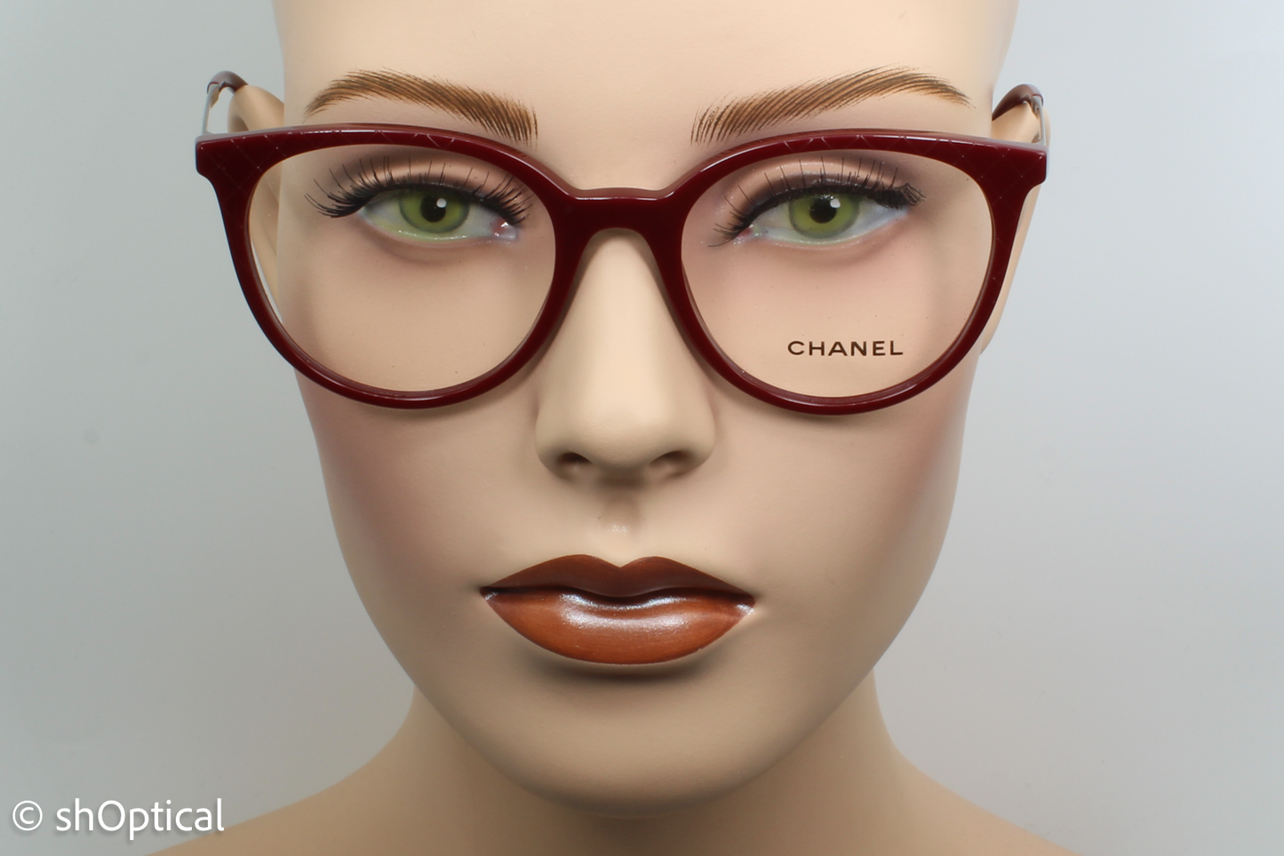 Chanel 3378  Female Round Glasses Frame Red 52mm