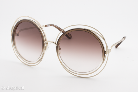 Chloe CE120SD 742 Womens Full Rim Sunglasses White Gold 58mm