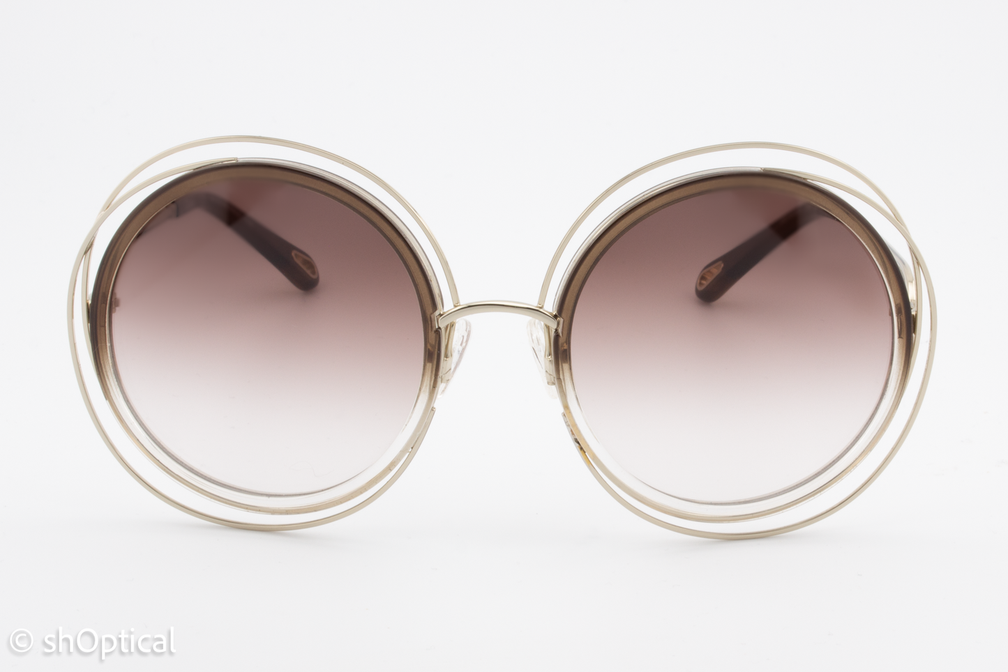 Chloe CE120SD 742 Womens Full Rim Sunglasses White Gold 58mm