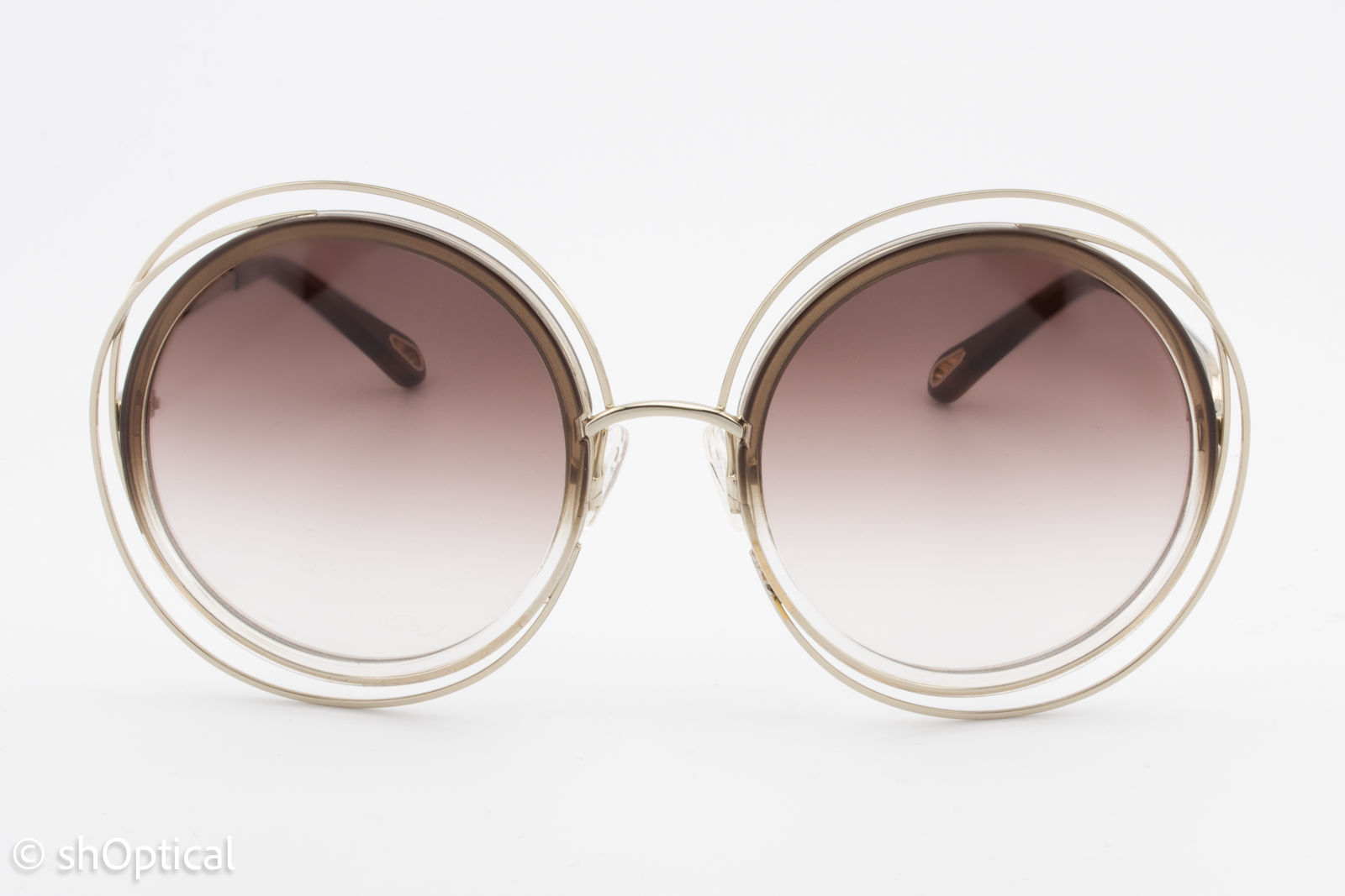 Chloe CE120SD 742 Womens Full Rim Sunglasses White Gold 58mm