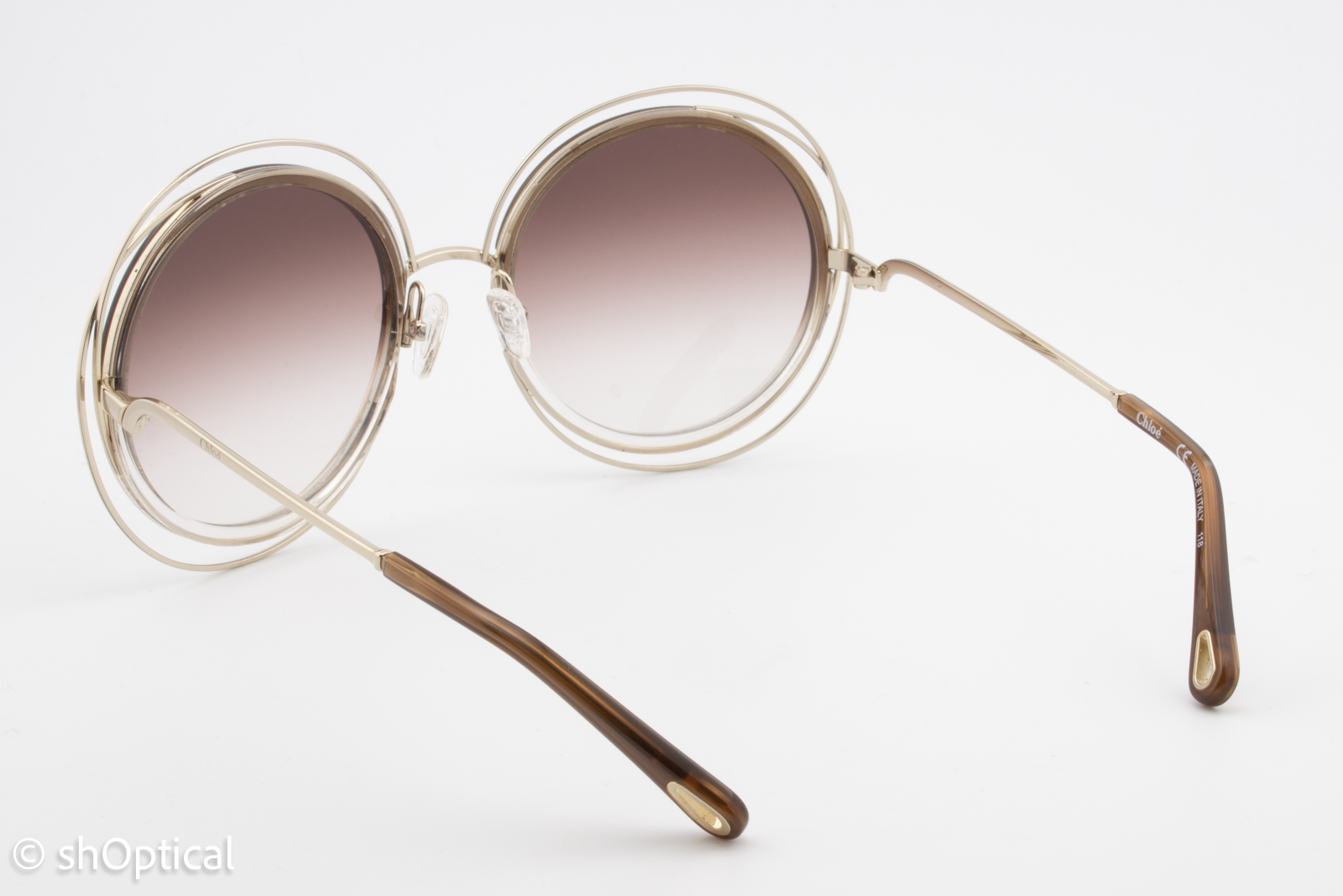 Chloe CE120SD 742 Womens Full Rim Sunglasses White Gold 58mm