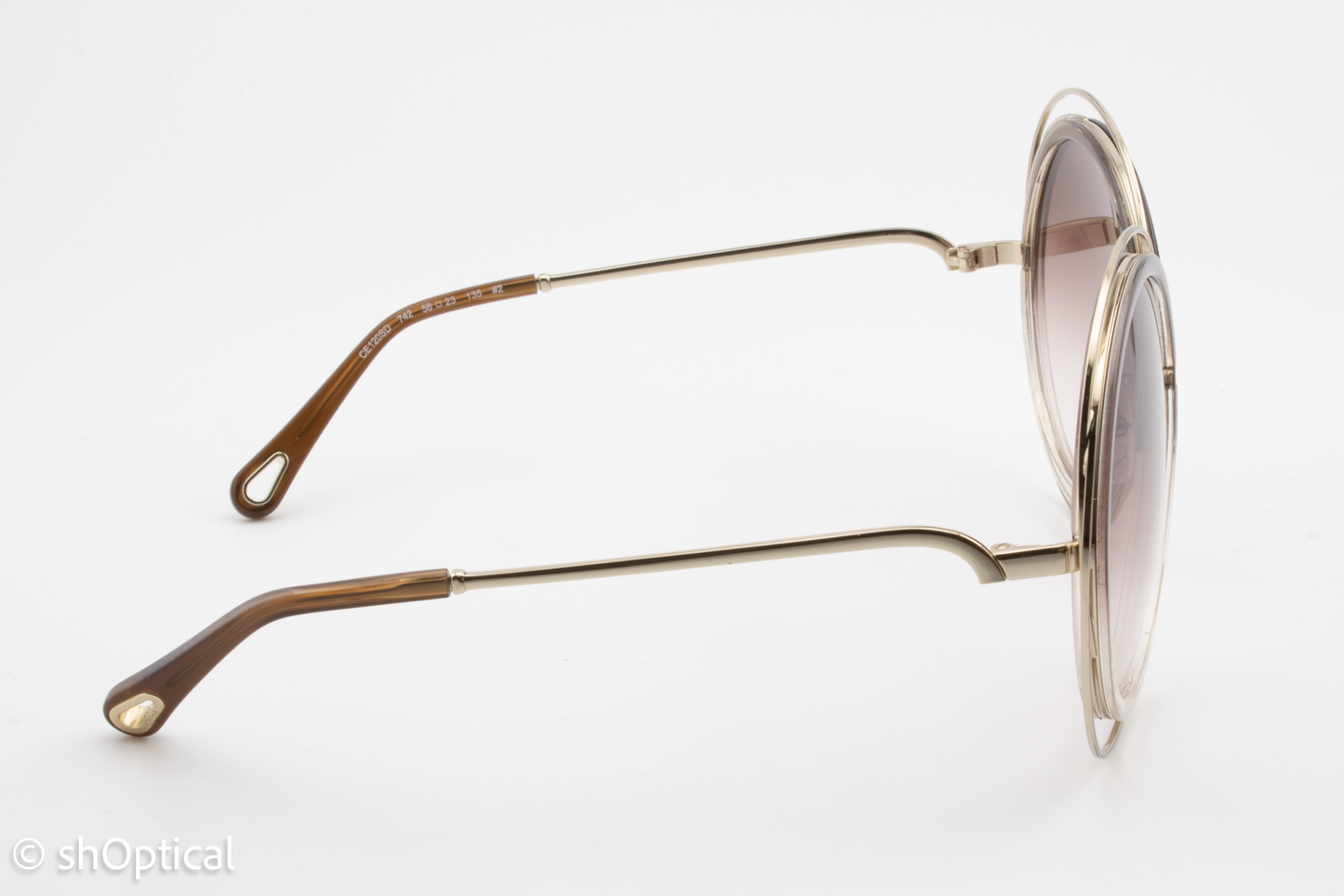 Chloe CE120SD 742 Womens Full Rim Sunglasses White Gold 58mm