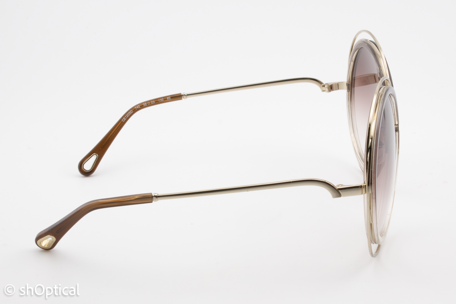 Chloe CE120SD 742 Womens Full Rim Sunglasses White Gold 58mm