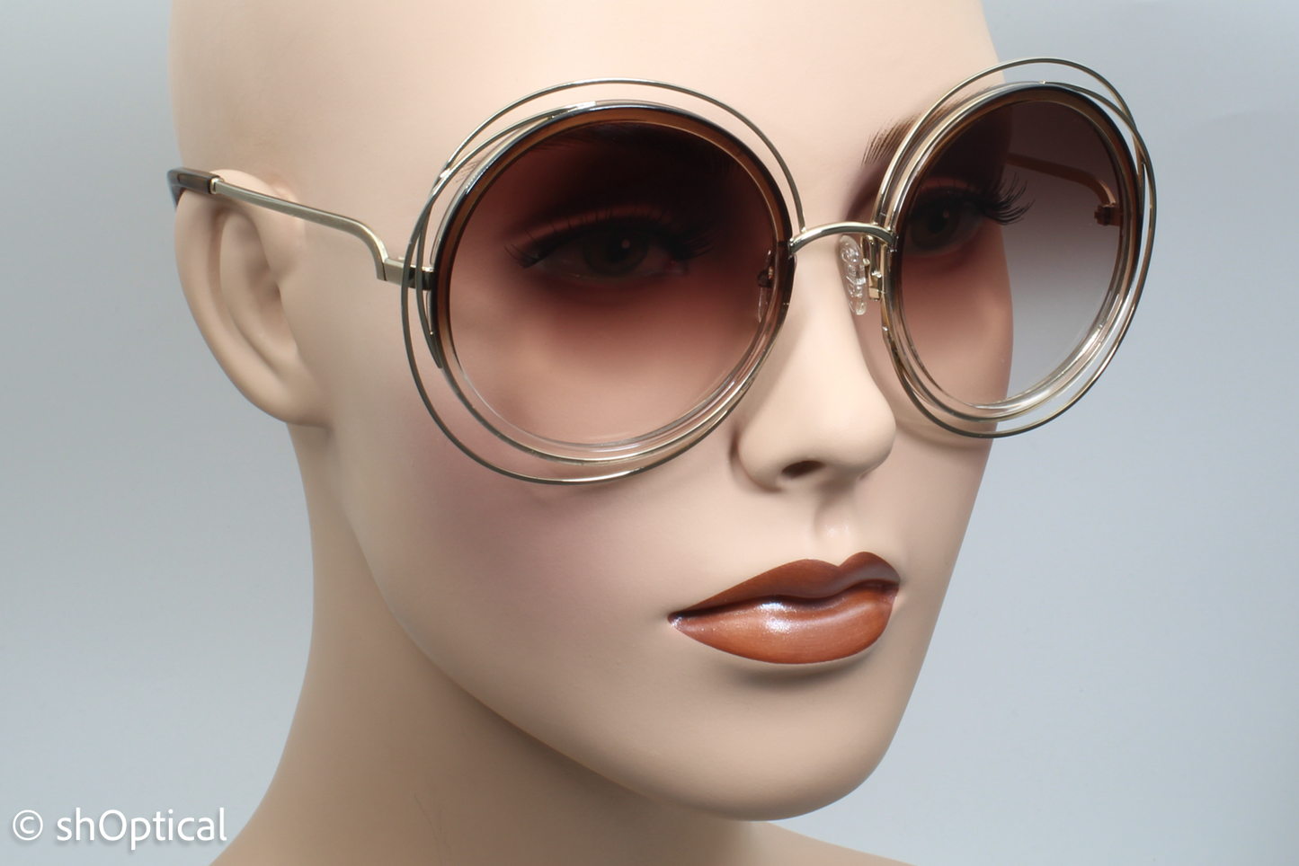 Chloe CE120SD 742 Womens Full Rim Sunglasses White Gold 58mm