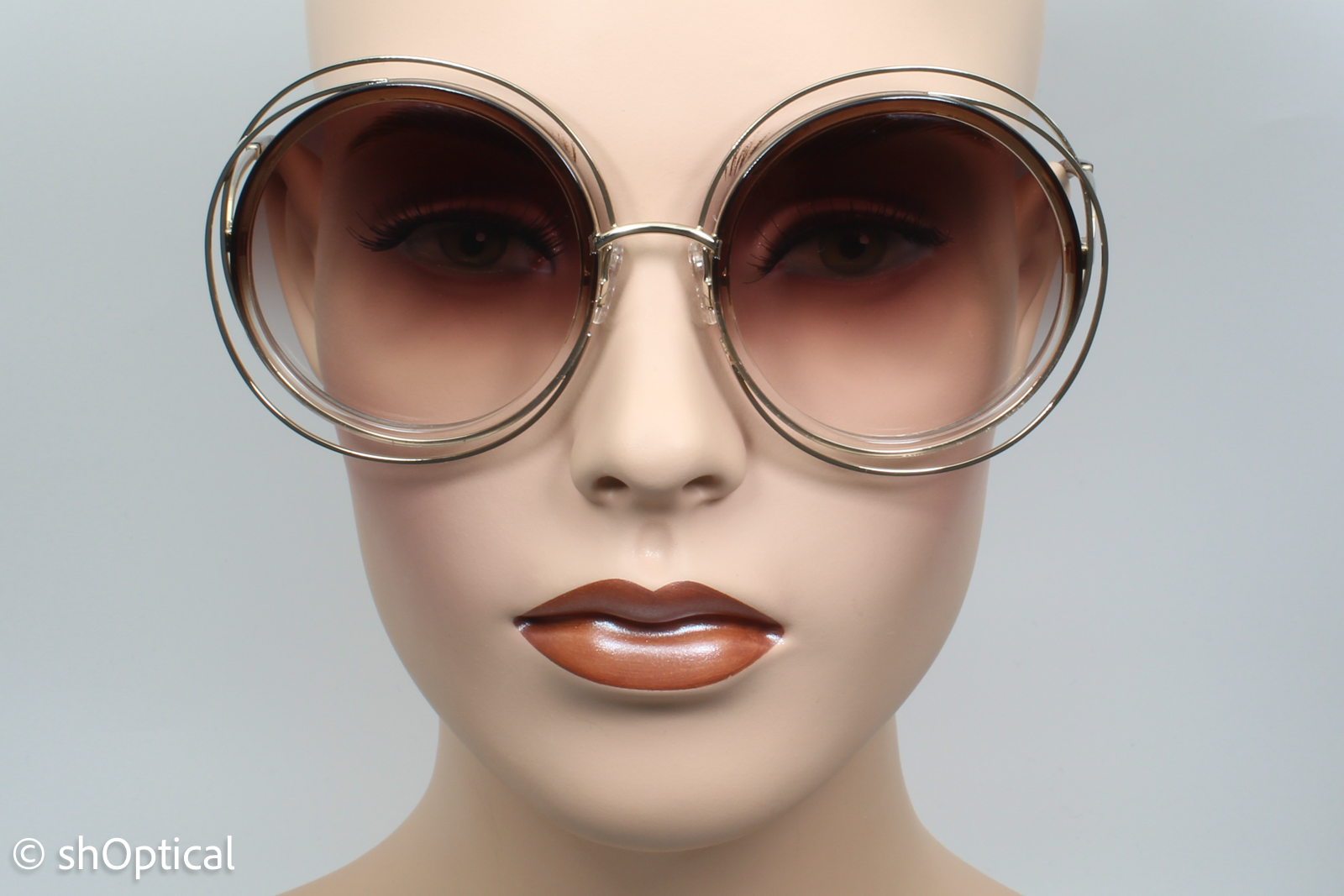 Chloe CE120SD 742 Womens Full Rim Sunglasses White Gold 58mm