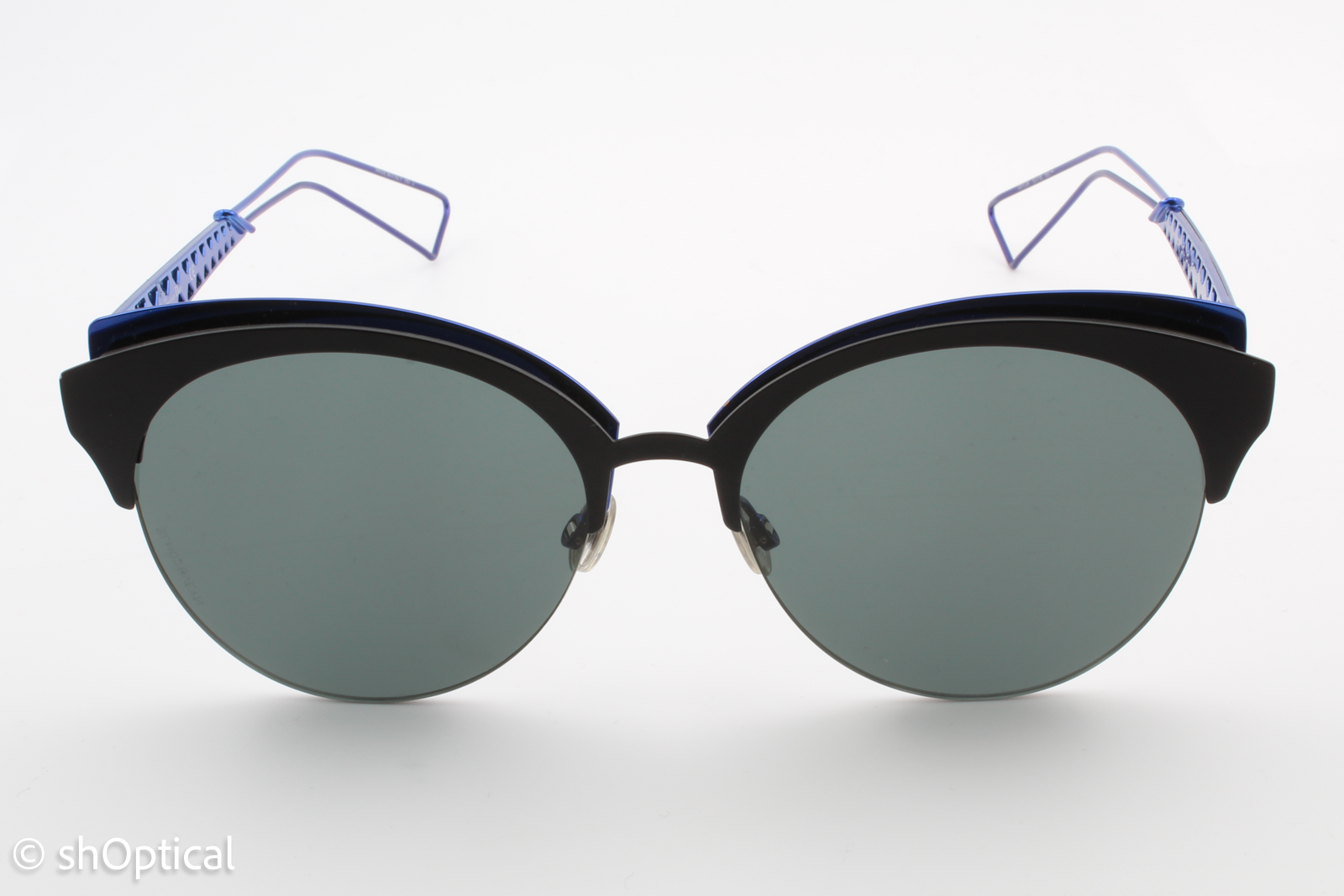 Christian Dior DIORAMACLUB 000 G5V2K Womens Full Rim Sunglasses Matte Black/Blue 55mm