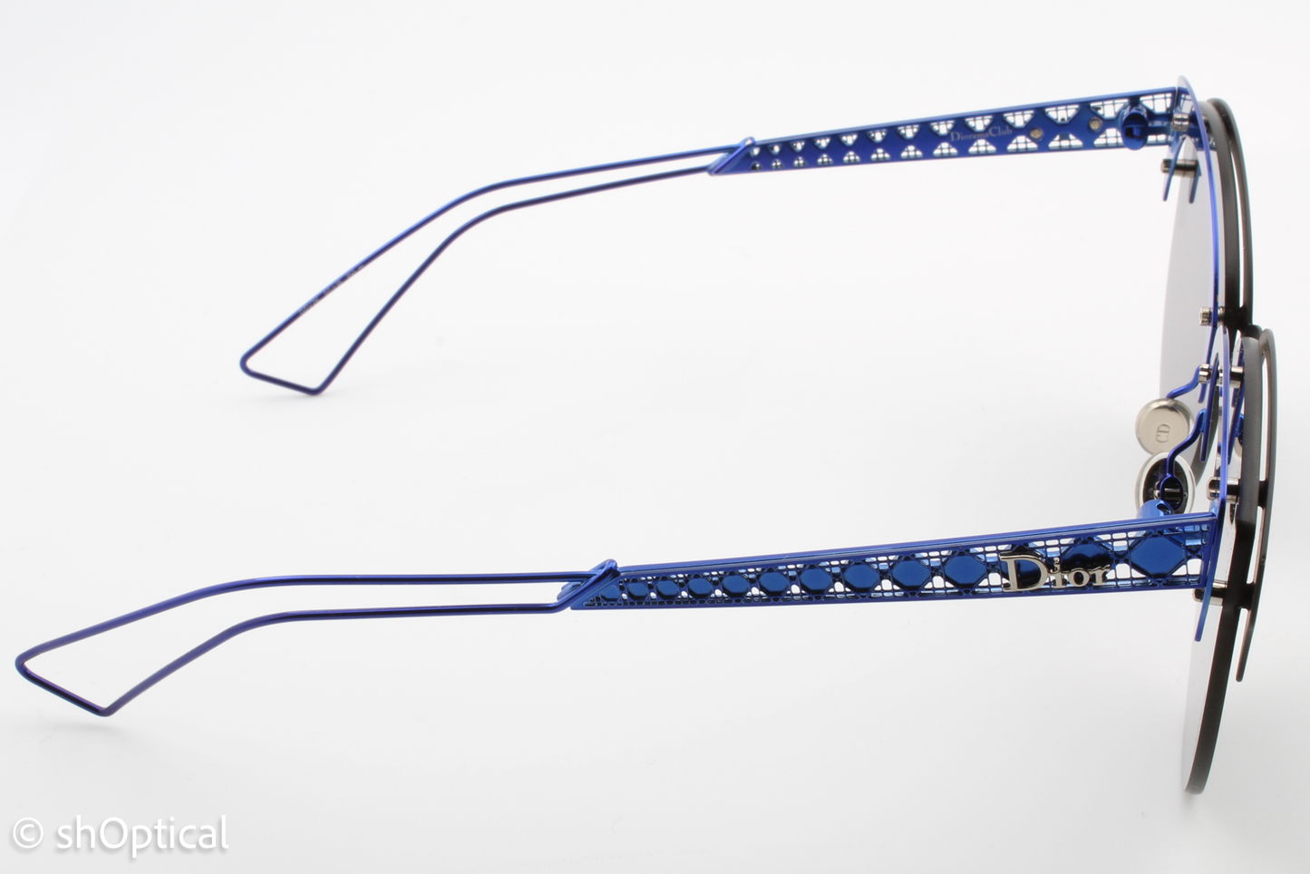 Christian Dior DIORAMACLUB 000 G5V2K Womens Full Rim Sunglasses Matte Black/Blue 55mm