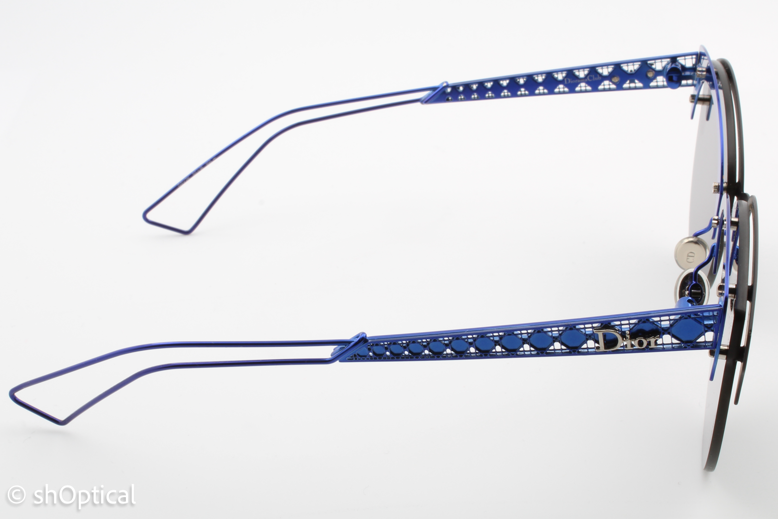 Christian Dior DIORAMACLUB 000 G5V2K Womens Full Rim Sunglasses Matte Black/Blue 55mm