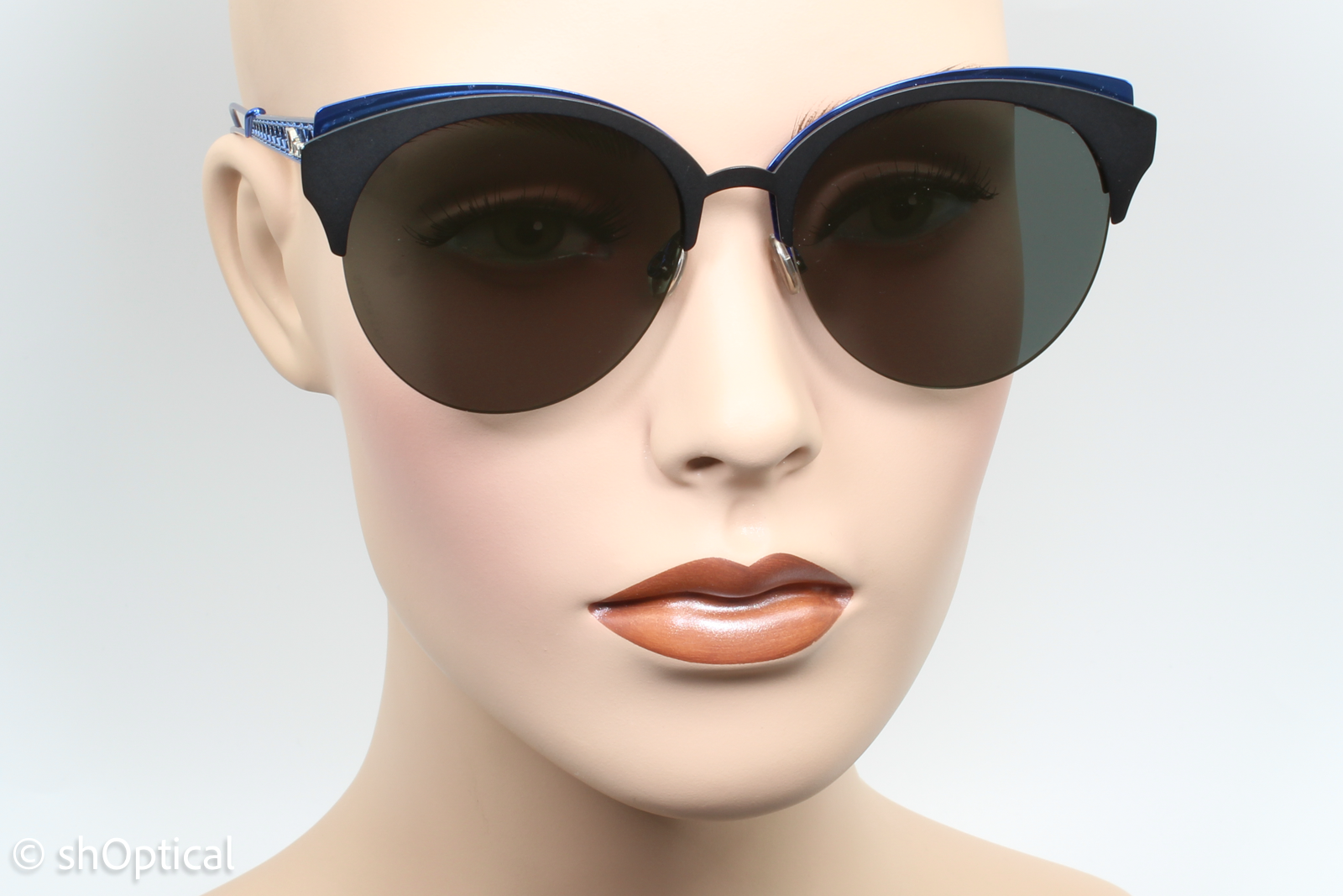 Christian Dior DIORAMACLUB 000 G5V2K Womens Full Rim Sunglasses Matte Black/Blue 55mm