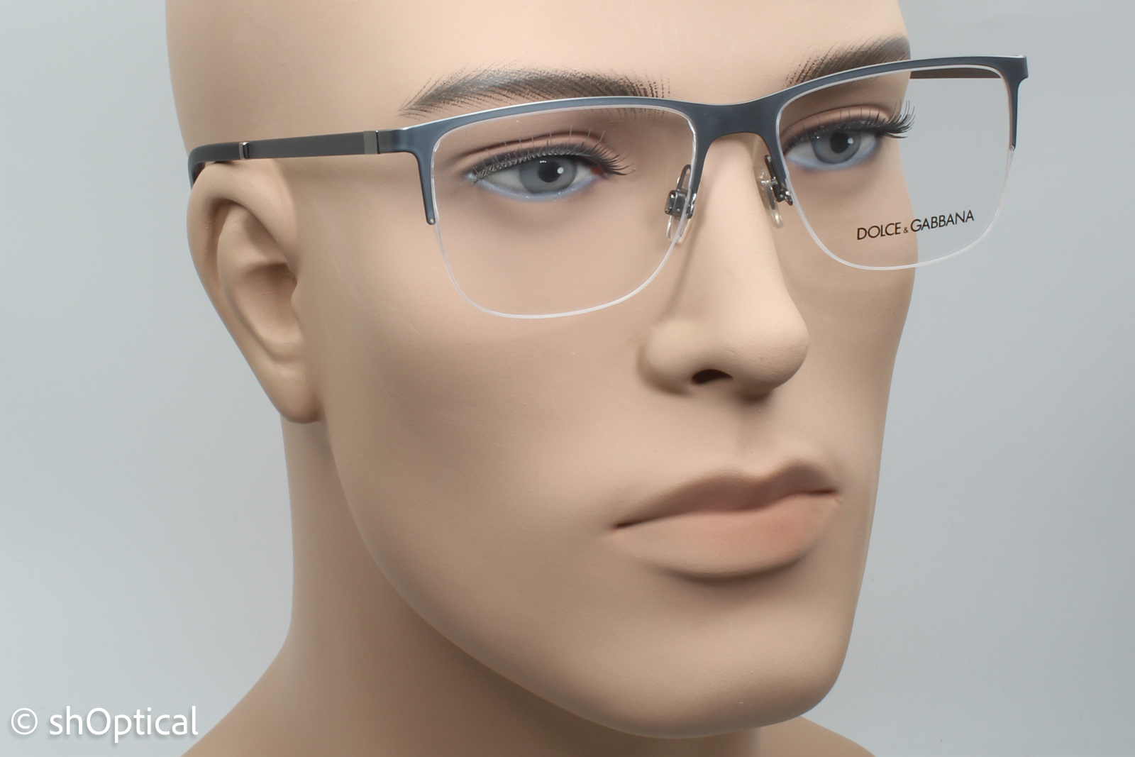 Dolce & Gabbana DG1283  Male Square Glasses Frame Silver 55mm