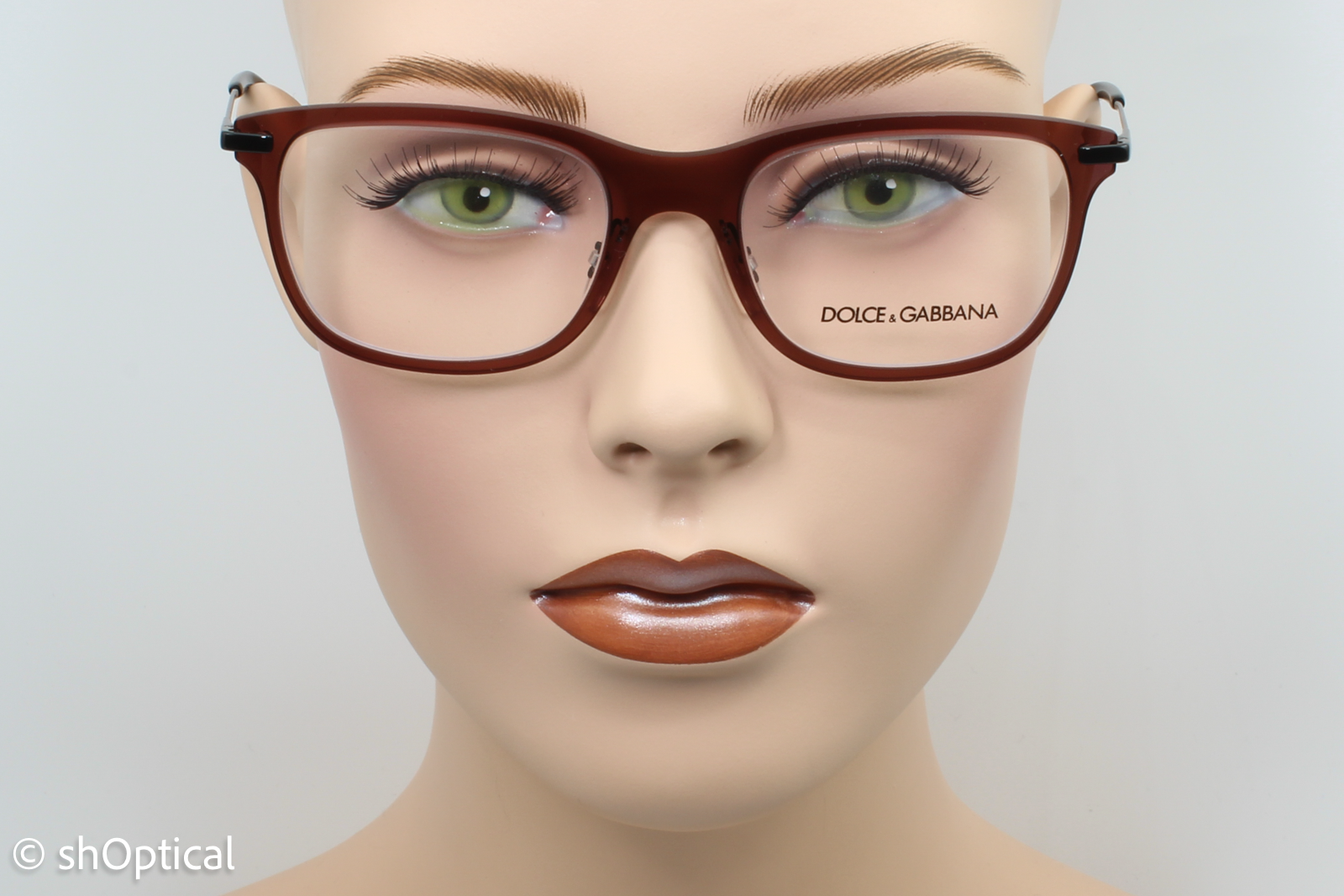 Dolce & Gabbana DG1293  Unisex Square Glasses Frame Burgundy 53mm