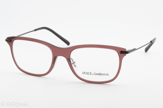 Dolce & Gabbana DG1293  Unisex Square Glasses Frame Burgundy 53mm