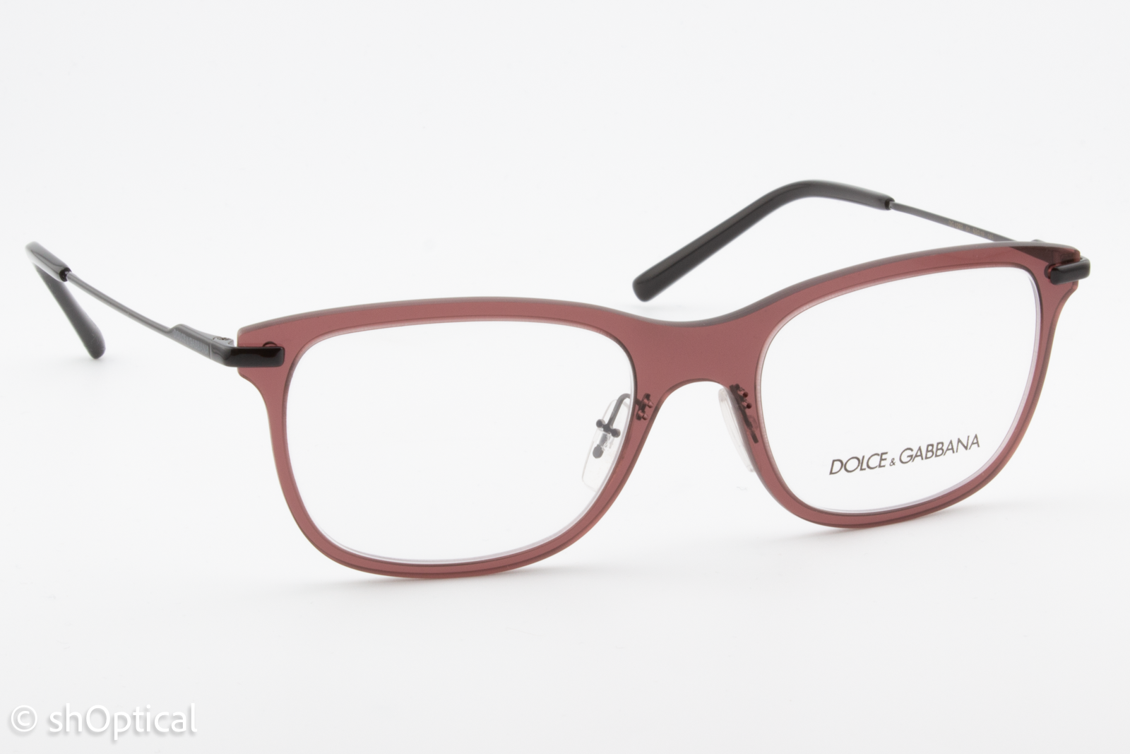 Dolce & Gabbana DG1293  Unisex Square Glasses Frame Burgundy 53mm