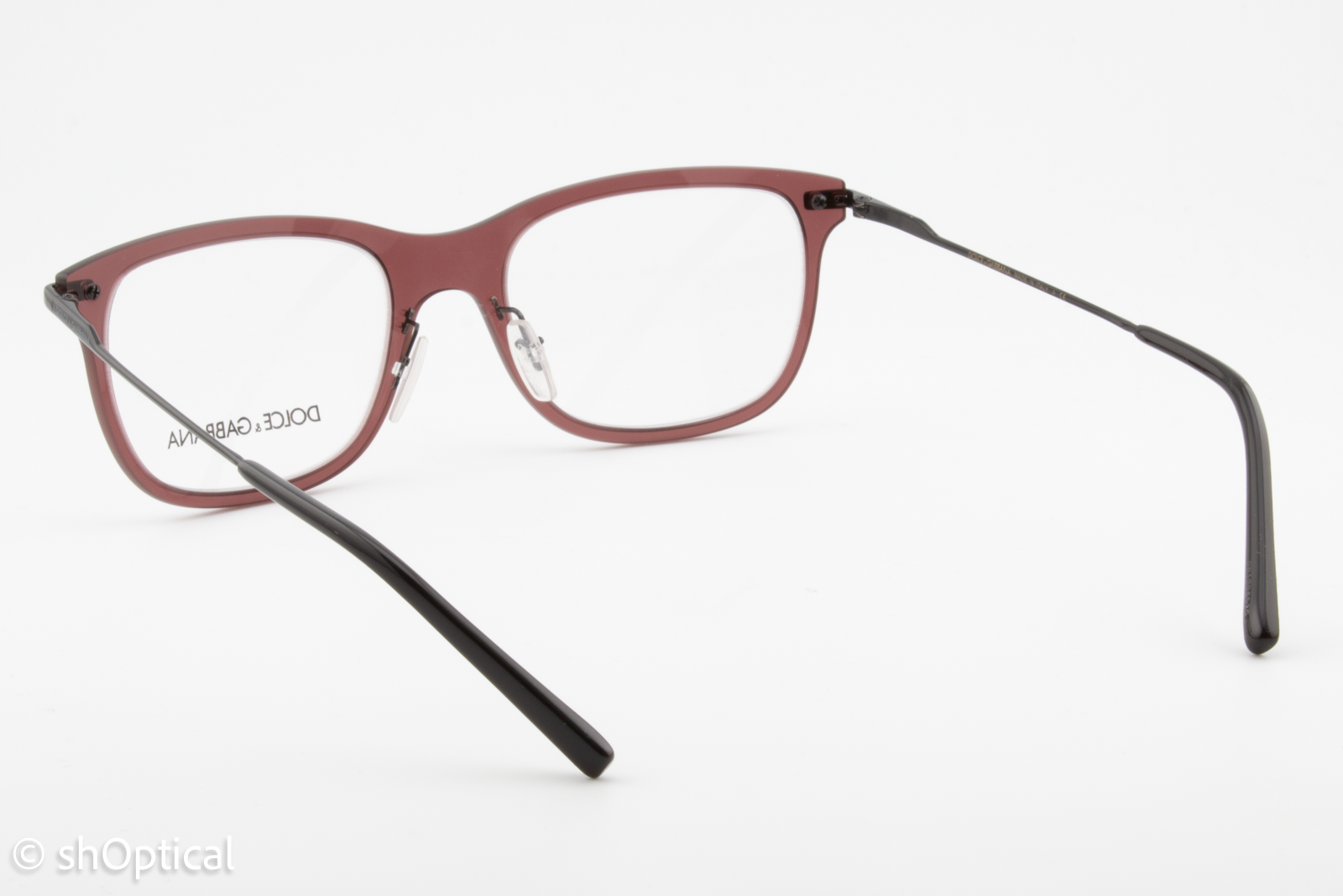 Dolce & Gabbana DG1293  Unisex Square Glasses Frame Burgundy 53mm