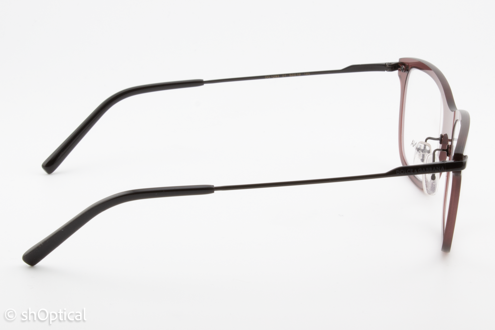 Dolce & Gabbana DG1293  Unisex Square Glasses Frame Burgundy 53mm