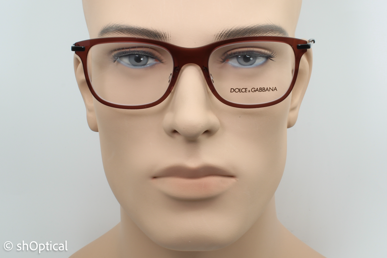 Dolce & Gabbana DG1293  Unisex Square Glasses Frame Burgundy 53mm