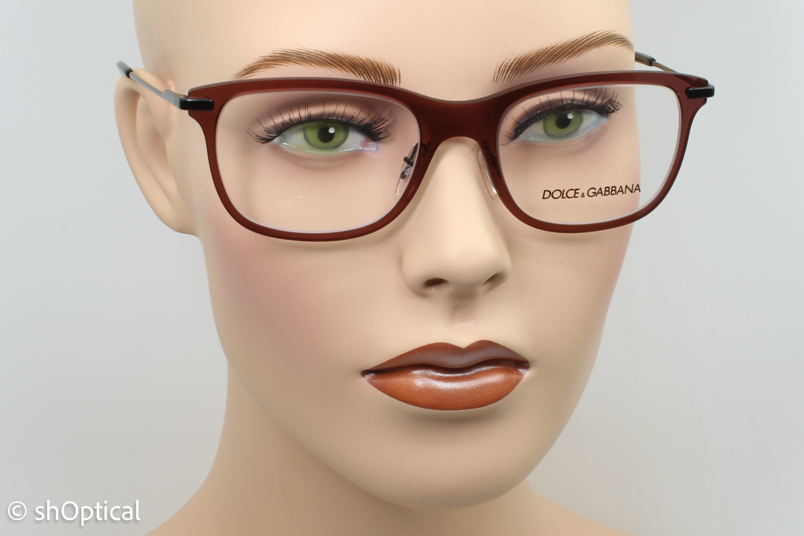 Dolce & Gabbana DG1293  Unisex Square Glasses Frame Burgundy 53mm