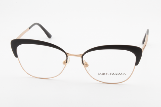 Dolce & Gabbana DG1298  Female Cat Eye Glasses Frame Black & Gold 54mm